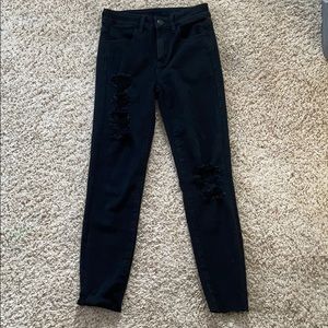 ripped black jeggings